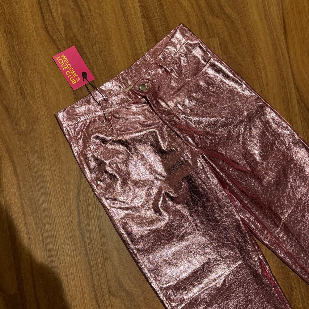 Welcome to the Love Club Metallic Pink Pants